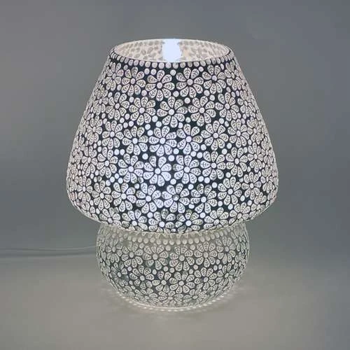 White Daisy Handmade Lamp in Mosaic Glass KGV202