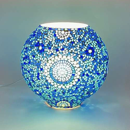 Blue Moon Handmade Lamp in Mosaic Glass KGV403