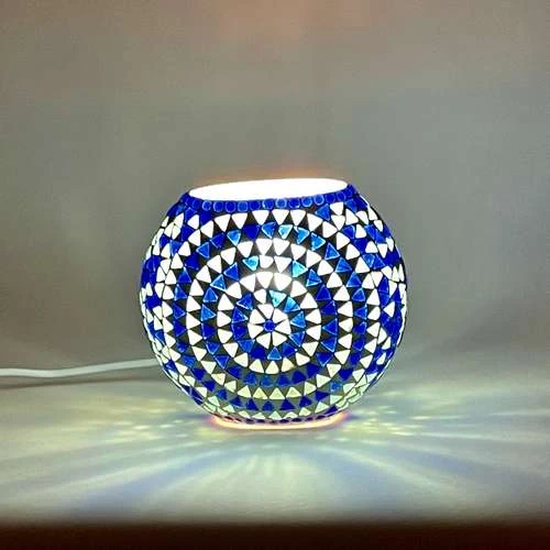 Blue Sauna Handmade Lamp in Mosaic Glass KGV109s