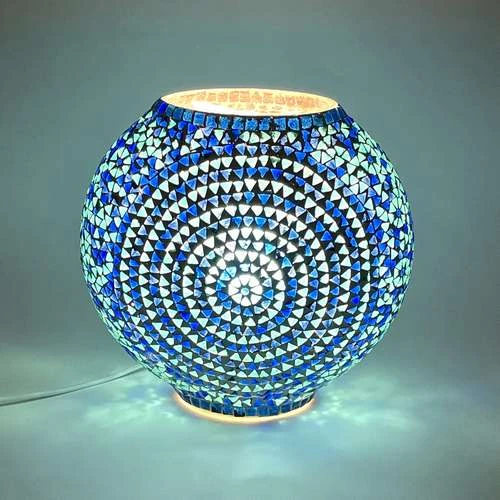 Blue Sauna Handmade Lamp in Mosaic Glass KGV409