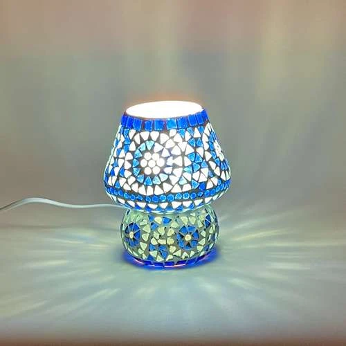 Blue Sauna Handmade Lamp in Mosaic Glass KGV309s