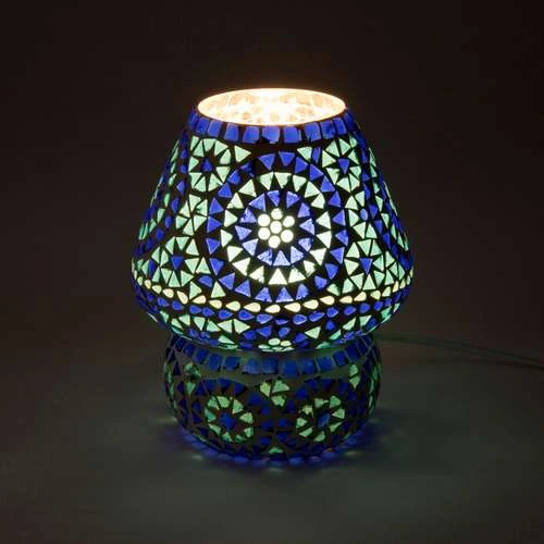 Blue Sauna Handmade Lamp in Mosaic Glass KGV309