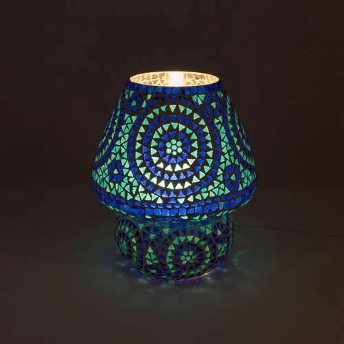 Blue Sauna Handmade Lamp in Mosaic Glass KGV209