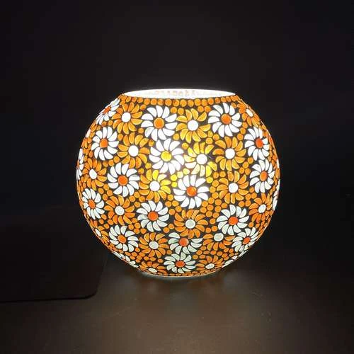 Orange Blossom Handmade Lamp in Mosaic Glass KGV117