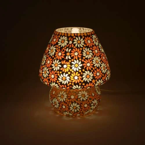 Orange Blossom Handmade Lamp in Mosaic Glass KGV217
