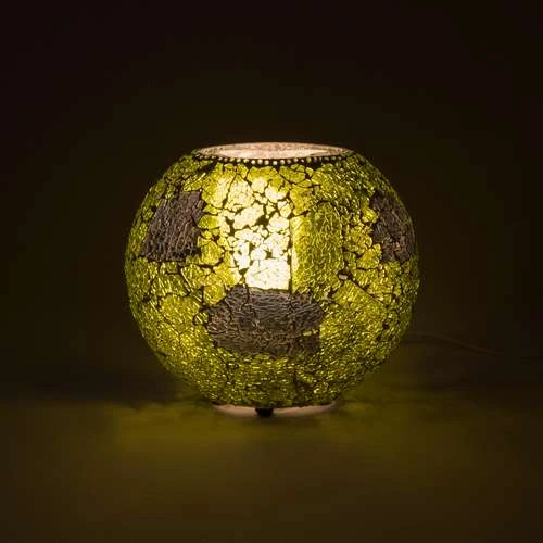 Yellow Craquele Handmade Lamp in Mosaic Glass KGV126