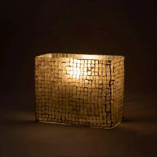 Artist Yellow Handmade Lamp in Mosaic Glass KGV827