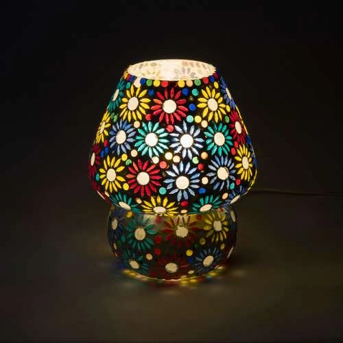 Mirror Daisy Handmade Lamp in Mosaic Glass KGV331