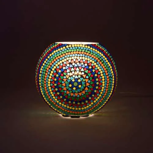 Wheel Mandala Handmade Lamp in Mosaic Glass KGV190