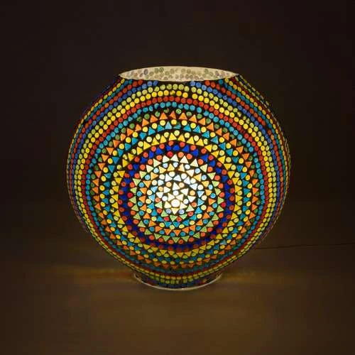 Wheel Mandala Handmade Lamp in Mosaic Glass KGV490