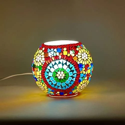 Rainbow Handmade Lamp in Mosaic Glass KGV193s
