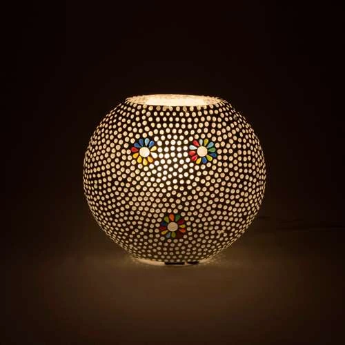 Black Daisy Handmade Lamp in Mosaic Glass KGV194