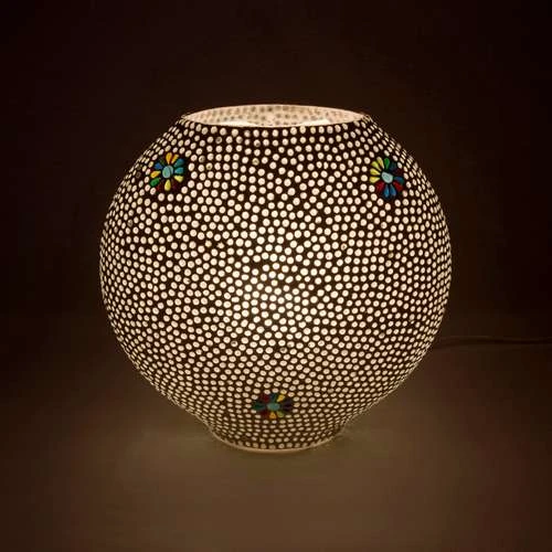 Black Daisy Handmade Lamp in Mosaic Glass KGV494