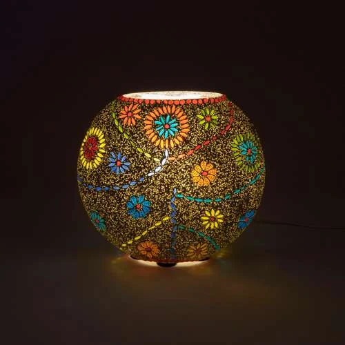 Floral Gray Handmade Lamp in Mosaic Glass KGV198s