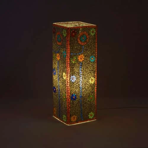 Floral Gray Handmade Lamp in Mosaic Glass KGV798