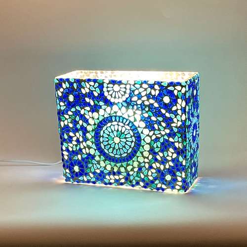 Blue Moon Handmade Lamp in Mosaic Glass KGV803